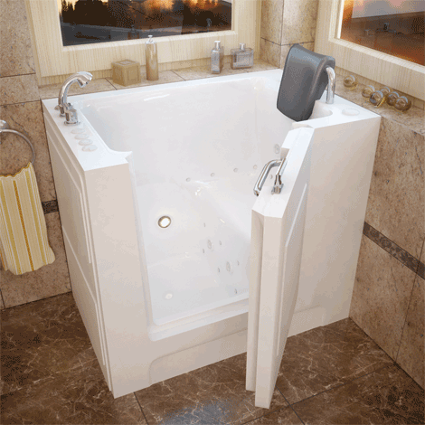 27" x 39" walk in tub with door front entry Meditub.
